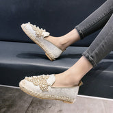 Bunte Strass-Espadrilles im Fischerstil
